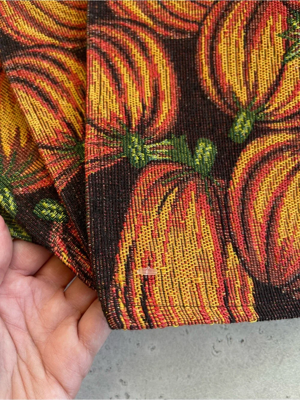 Set of 4 Woven Tapestry Style Orange Fall Pumpkin Harvest Season Halloween Place